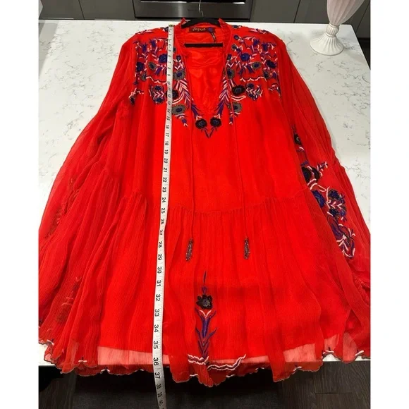 Free People Embroidered & Beaded Tunic Dress - Size Medium - Picture 13 of 14